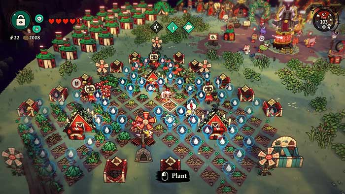 Xây dựng nông trại là một phần quan trọng trong Cult of the Lamb