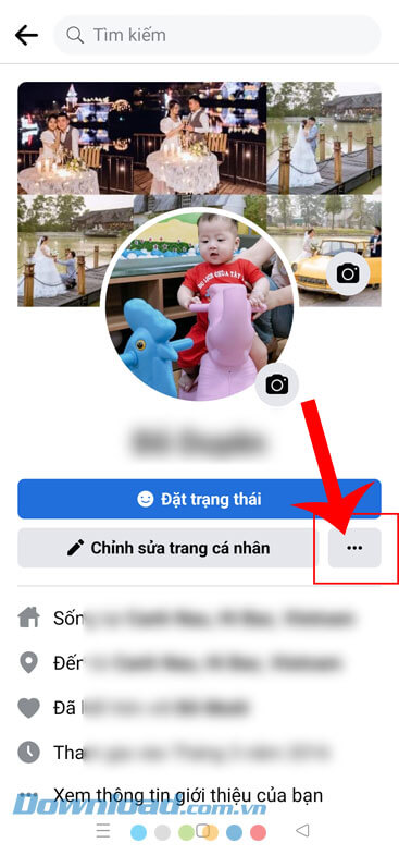 Ấn vào biểu tượng dấu ba chấm