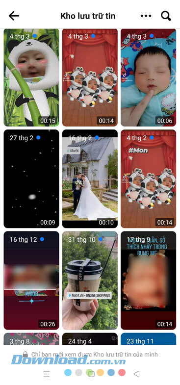 Toàn bộ Story đã đăng lên Facebook