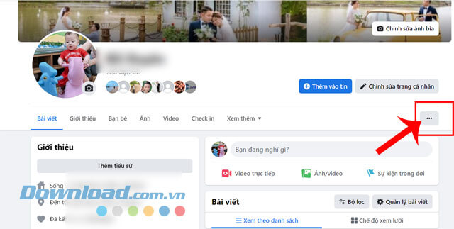 Click chuột vào biểu tượng dấu ba chấm