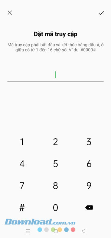 Đặt mật mã truy cập