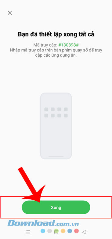 Chạm vào nút Xong