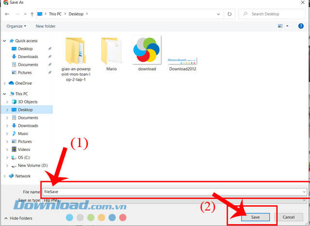 Nhấp chuột vào nút Save