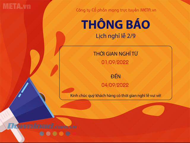 Banner thông báo nghỉ lễ Quốc Khánh 2/9