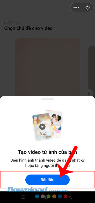 Nhấn vào nút Bắt đầu