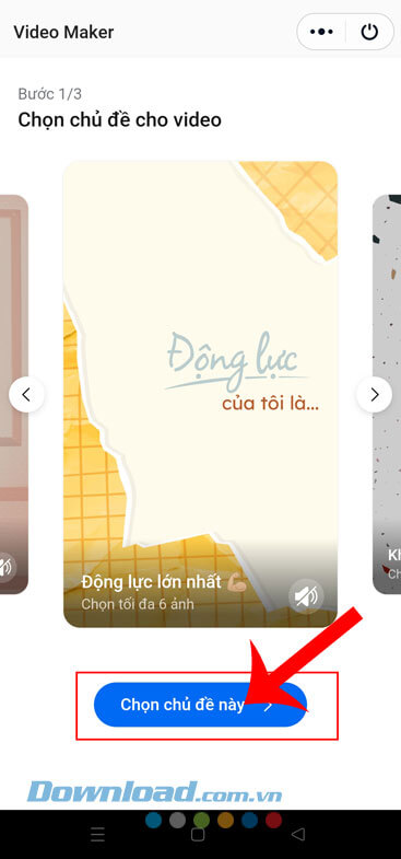 Chạm vào nút Chọn chủ đề này