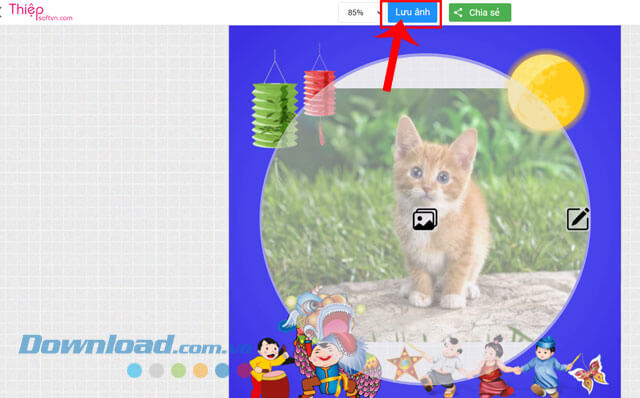 Nhấn vào nút Lưu ảnh