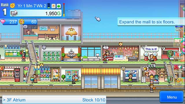 Xây dựng nhiều cửa hàng độc đáo hơn trong game mô phỏng Mega Mall Story 2