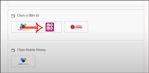 Chọn phương thức ví MoMo