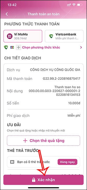 Quét mã QR và xác nhận thanh toán