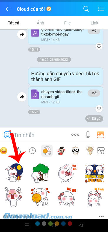 Chọn sticker Trug Thu muốn gửi 