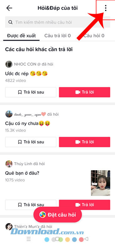  Ấn vào biểu tượng dấu ba chấm