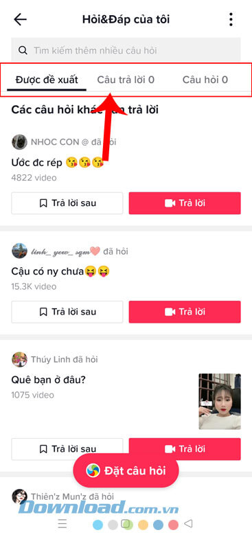 Tính năng Hỏi đáp trên TikTok
