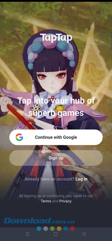 Đăng nhập tài khoản TapTap