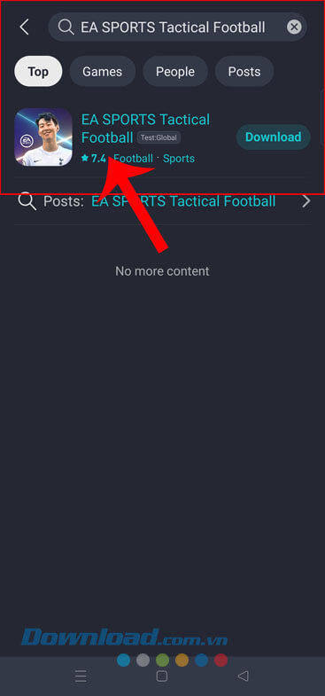 Nhập từ khóa “EA SPORTS Tactical Football” 