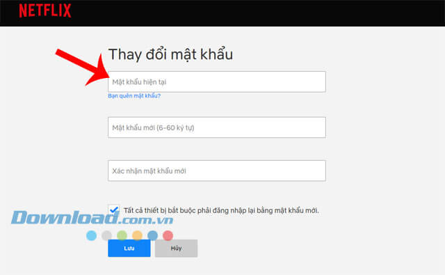 Thay đổi mật khẩu