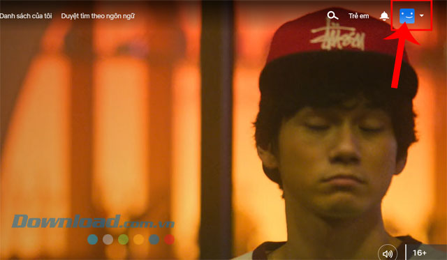 Nhấp chuột vào biểu tượng tài khoản thành viên