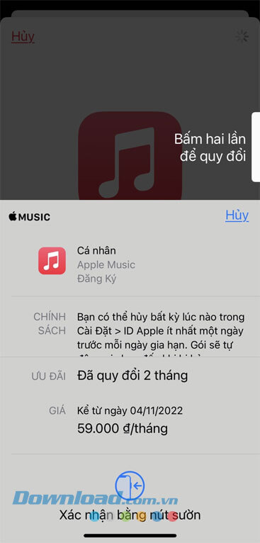 Bấm 2 lần vào nút nguồn của điện thoại iPhone