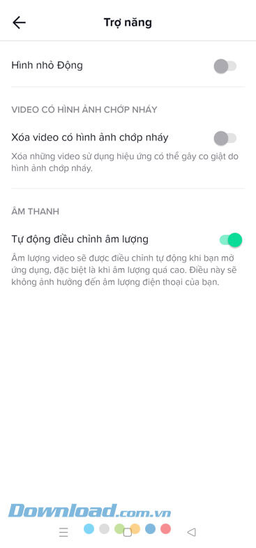 Đã tắt Hình nhỏ động