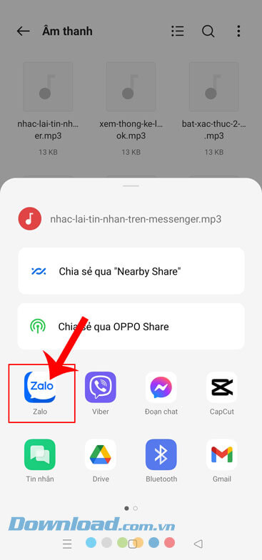 Nhấn vào ứng dụng Zalo