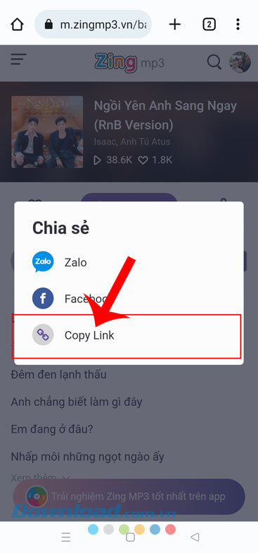Nhấn vào nút Copy Link