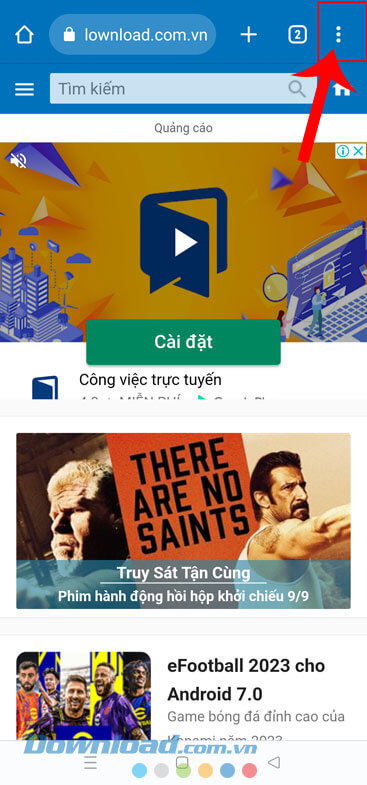 Ấn vào biểu tượng dấu ba chấm