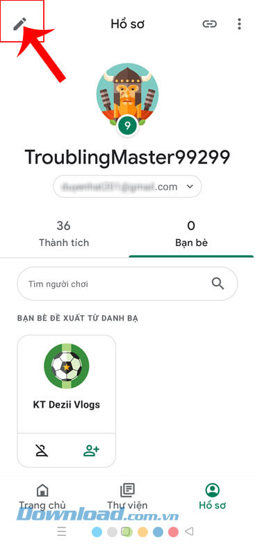 Ấn vào biểu tượng chiếc bút