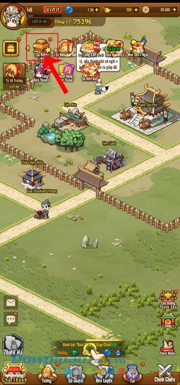 Chạm vào mục Sự kiện