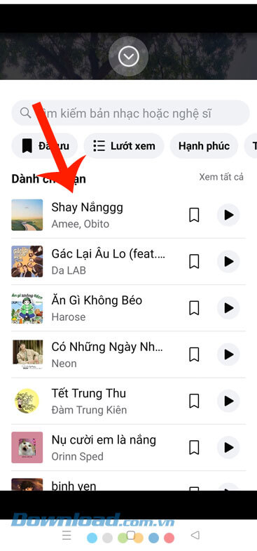Chọn một bài hát nhạc nền bất kỳ