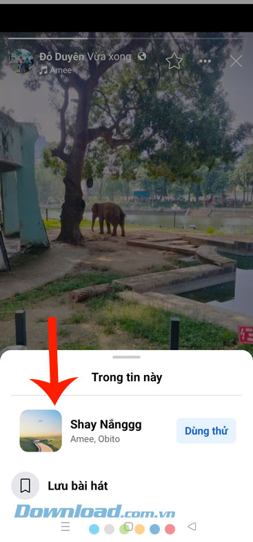 Tên bài hát hiển thị tại khung Trong Tin này