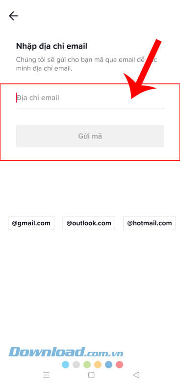 Nhập địa chỉ email