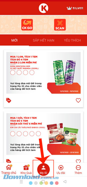 Ấn vào nút My ID