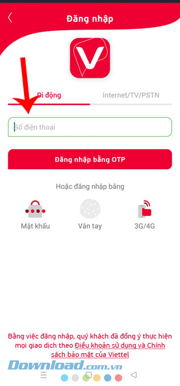 Đăng nhập tài khoản My Viettel 