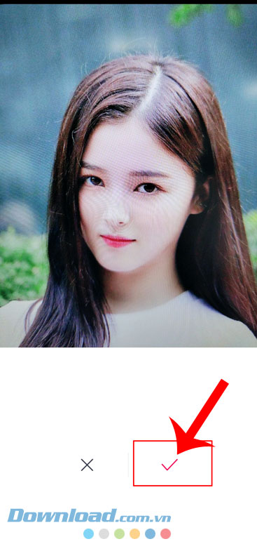 Nhấn vào biểu tượng dấu tick