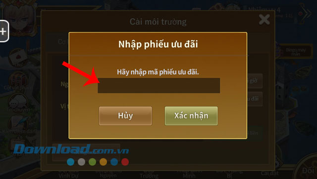 Nhập mã giftcode