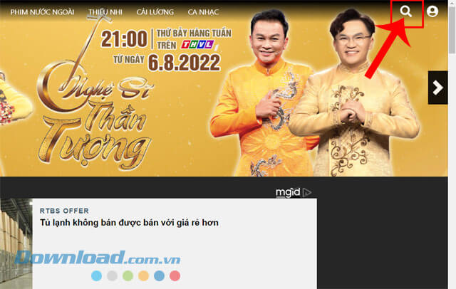 Nhấn vào biểu tượng tìm kiếm