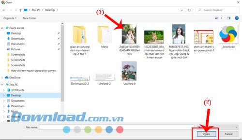 Chọn hình ảnh bất kỳ trên máy tính