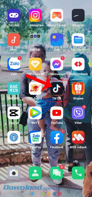 Mở ứng dụng TikTok