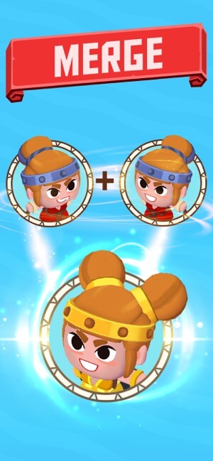 Hợp nhất để tạo ra đơn vị mạnh hơn trong game Merge Stories 