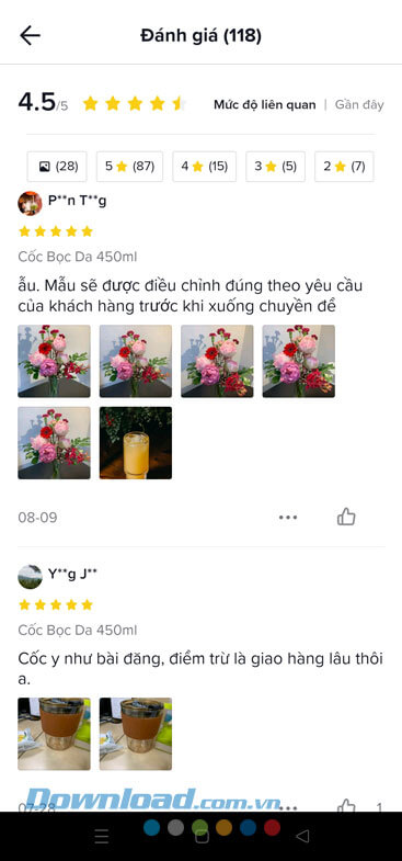 Tất cả hình ảnh, lời đánh giá sản phẩm