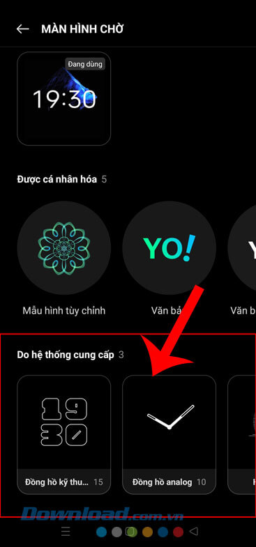 Nhấn vào mục Do hệ thống cung cấp