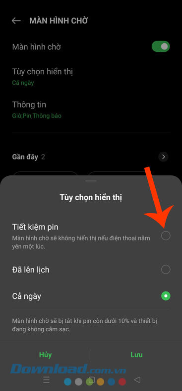 Chọn chế độ hiển thị