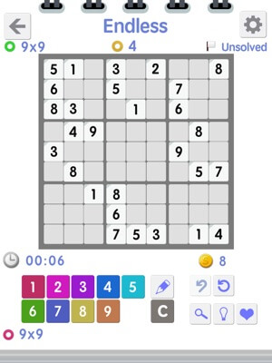 Sudoku có các màn đố susoku đầy thách thức cần bạn giải quyết 