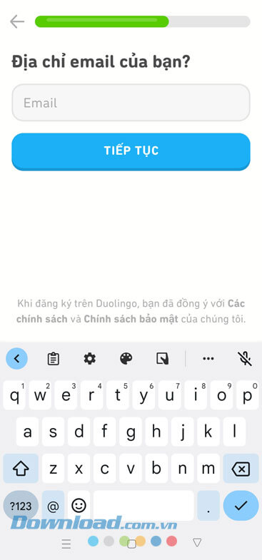 Nhập địa chỉ email