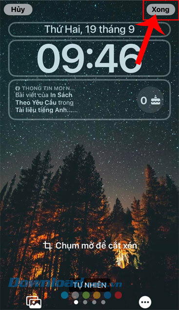 Nhấn vào nút Xong