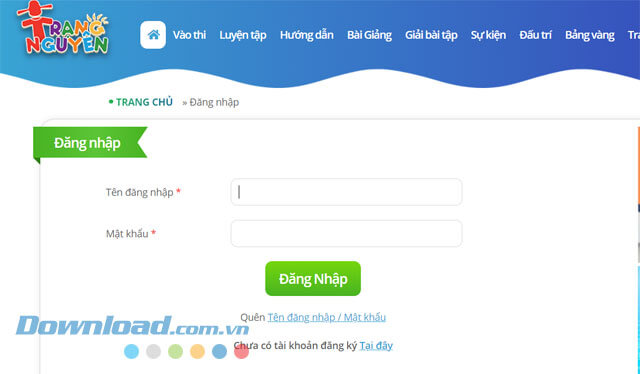 Đăng nhập tài khoản Trạng Nguyên Tiếng Việt