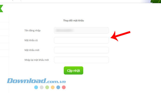 Thay đổi mật khẩu tài khoản Trạng Nguyên Tiếng Việt
