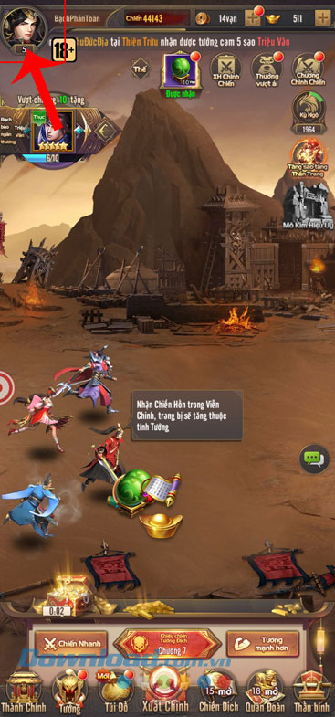 Ấn vào biểu tượng tài khoản