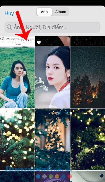 Lựa chọn hình ảnh trên điện thoại để làm hình nền