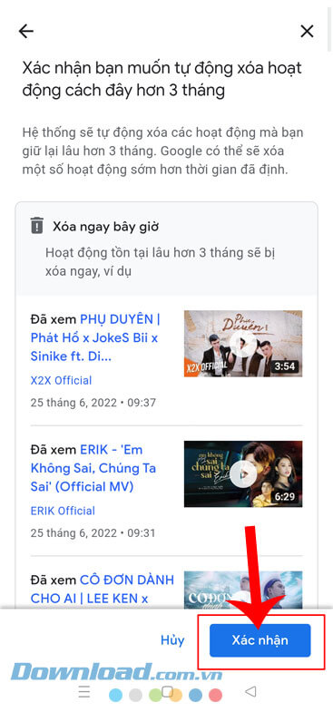 Ấn vào nút Xác nhận